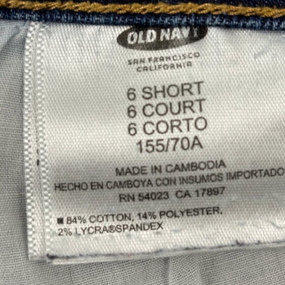 Old Navy Straight Leg Women's size 6P Dark Wash Blue Denim jeans - Picture 3 of 4